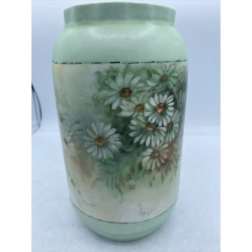 Antique Bavarian Schonwald AG Hand Painted porcelain Vase. Daisy Motif-Signed